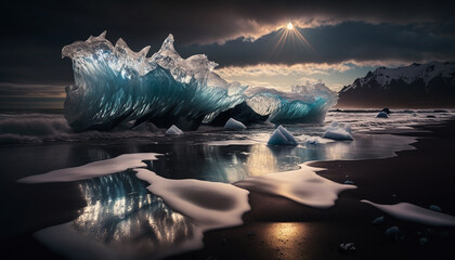 Icebergs and Sandy Beaches