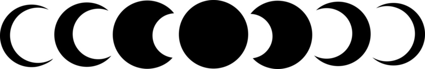 Moon cycle, vector art