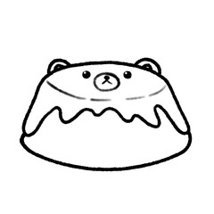 Hand-drawn Line Cute Pudding Bear in doodle style
