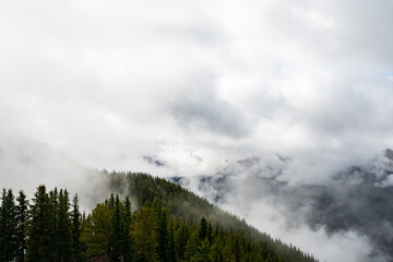 Sulphur mountain in Alberta, Canada on a moody autumn day