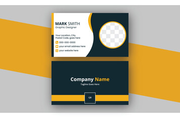 Modern Business Card with a Creative Straightforward Layout - Creative and Clean Business Card Template.
