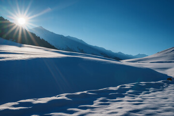 Mountains winter Kyrgyzstan landscape