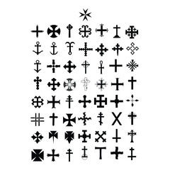 Fototapeta premium set of crosses icons