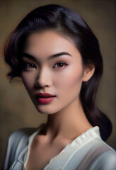 Fototapeta premium Digital portrait with AI high detail image unreal