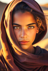 Naklejka premium Digital portrait with AI high detail image unreal
