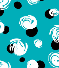 Seamless liquid, polka dot pattern, geometric print. 