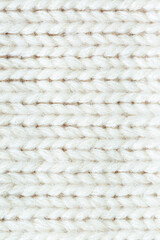 Macro knit sweater texture,White knitted texture and background.