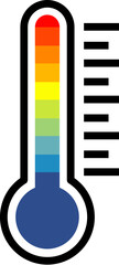vector thermometer with colorful levels