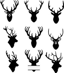 Naklejka premium vector deer head with horns