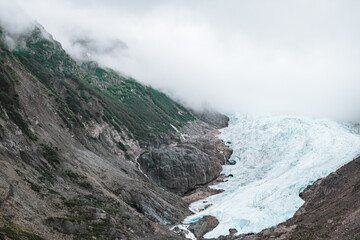 Majestic glacier mountain landscape in Canada during autumn