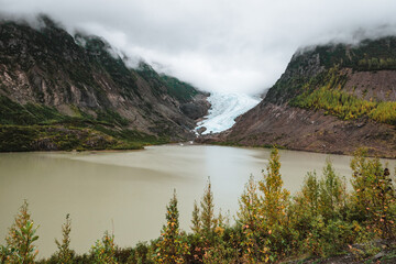 Majestic glacier mountain landscape in Canada during autumn