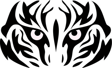 Naklejka premium vector flat icon of stylized face of a tiger