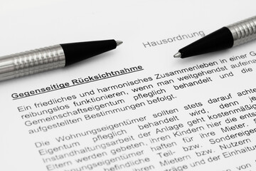 Hausordnung Rücksichtnahme