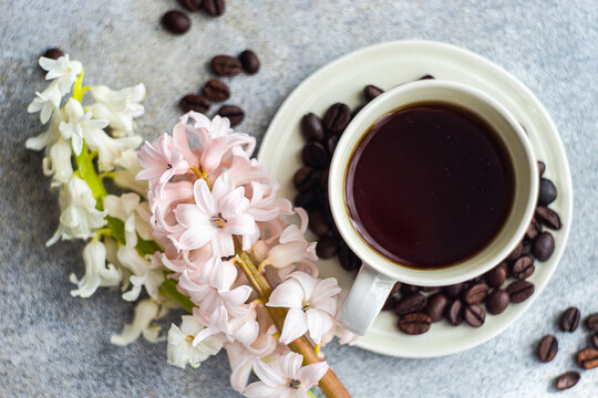 Black coffee with spices and flowers