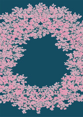 Set of backgrounds for the text Spring Festival cherry blossom, frame of stylized flowers. Set of backgrounds for women's day March 8.