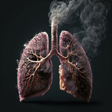 lung smoker sick, sick smoker lung, tobacco addiction, cancer smoking-related illness, chronic smoking damage. GENERATIVE AI