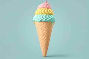 Delicious ice cream cone. Generative Ai