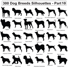 300 Dog Breeds Silhouettes Collection Set Part 10