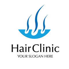 Hair clinic vector logo color style isolated on white background for trasplantation, cosmetics shop, natural medicine. makeup. 10 eps