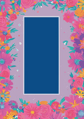Set of backgrounds for the text Spring Festival cherry blossom, frame of stylized flowers. Set of backgrounds for women's day March 8.