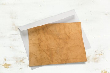 Brown old paper sheet for baking culinary