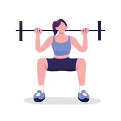 Naklejka premium women work out on gym lat graphic vector flat illustrations design