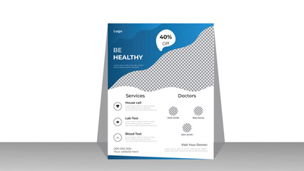 Medical flyer design . Modern template for health care.