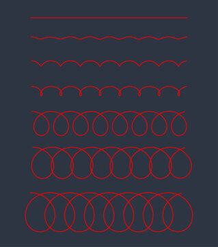 Set of Vector Mathematical Cycloid Curve Structure Set - Abstract Generative Art Elements  
