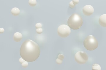 3d render of beauty cream or serum molecules on a blue background