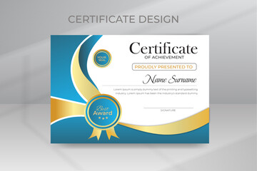 Appreciation and Achievement Modern Certificate Template Design
