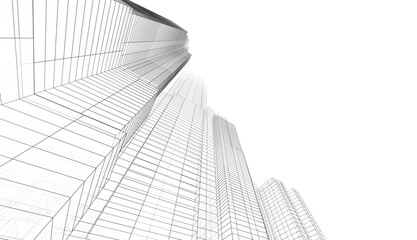 Fototapeta premium City skyscrapers 3d rendering 3d illustration