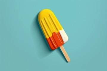 Ice lolly, solid background. Generative Ai