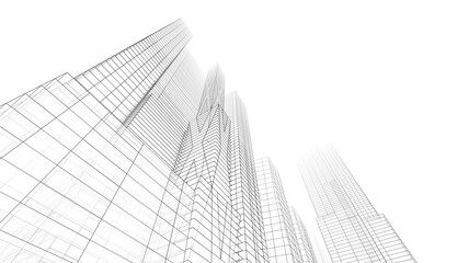 City skyscrapers 3d rendering 3d illustration