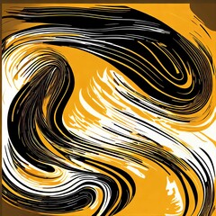 abstract complex gold and black line art , generative art by A.I