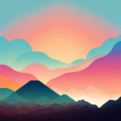 Fototapeta na wymiar sunset over mountains