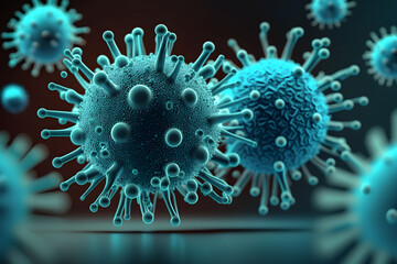 Fototapeta premium 3D render Coronavirus - Schematic image of viruses