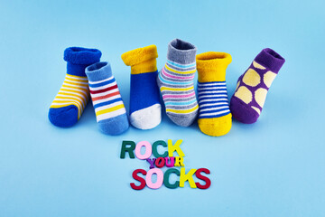 World Down syndrome day background. Rock you socks.