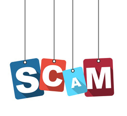 Colorful vector flat design background scam. It is well adapted for web design.