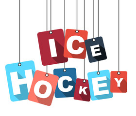 Colorful vector flat design background ice hockey. It is well adapted for web design.