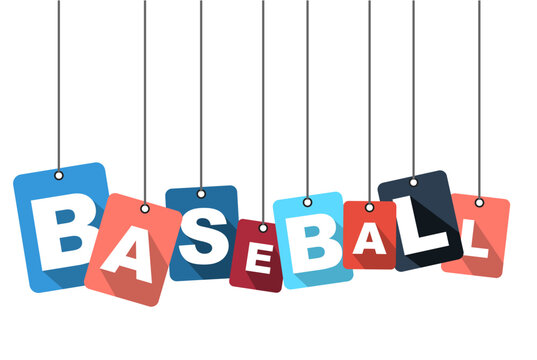 Colorful vector flat design background baseball. It is well adapted for web design.