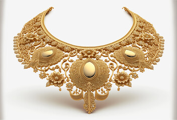 gold jewelry with white background
