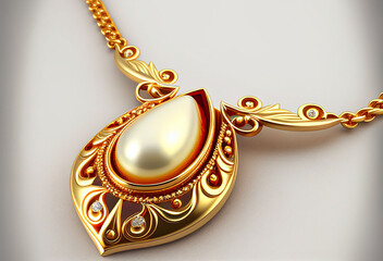 gold jewelry with white background