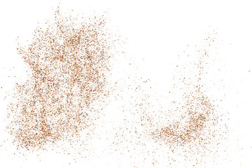 Coffee Color Grain Texture Isolated on White Background. Chocolate Shades Confetti. Brown Particles. Digitally Generated Image. Vector Illustration, EPS 10.