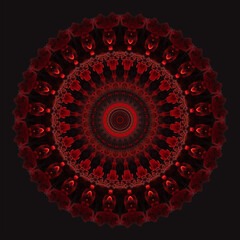 Red black round horror gothic pattern.