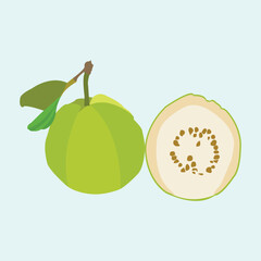 Illustration of a beautiful and taste guava