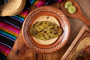 Roasted Nopal. The nopal is a cactus plant, a very popular ingredient in Mexican cuisine, very...