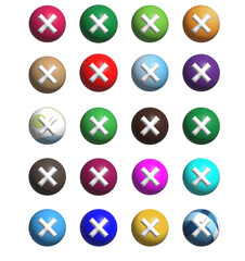 set of 3d cross buttons