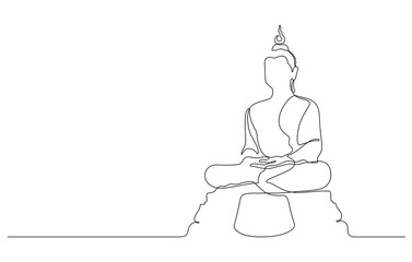 buddha line art continuous line drawing