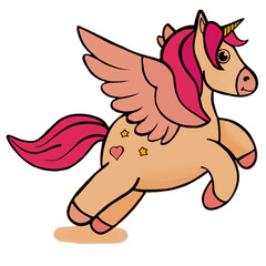 Digital vector illustration: Cute horse character for children
