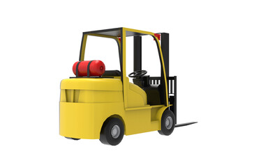 Fototapeta premium forklift truck isolated on white